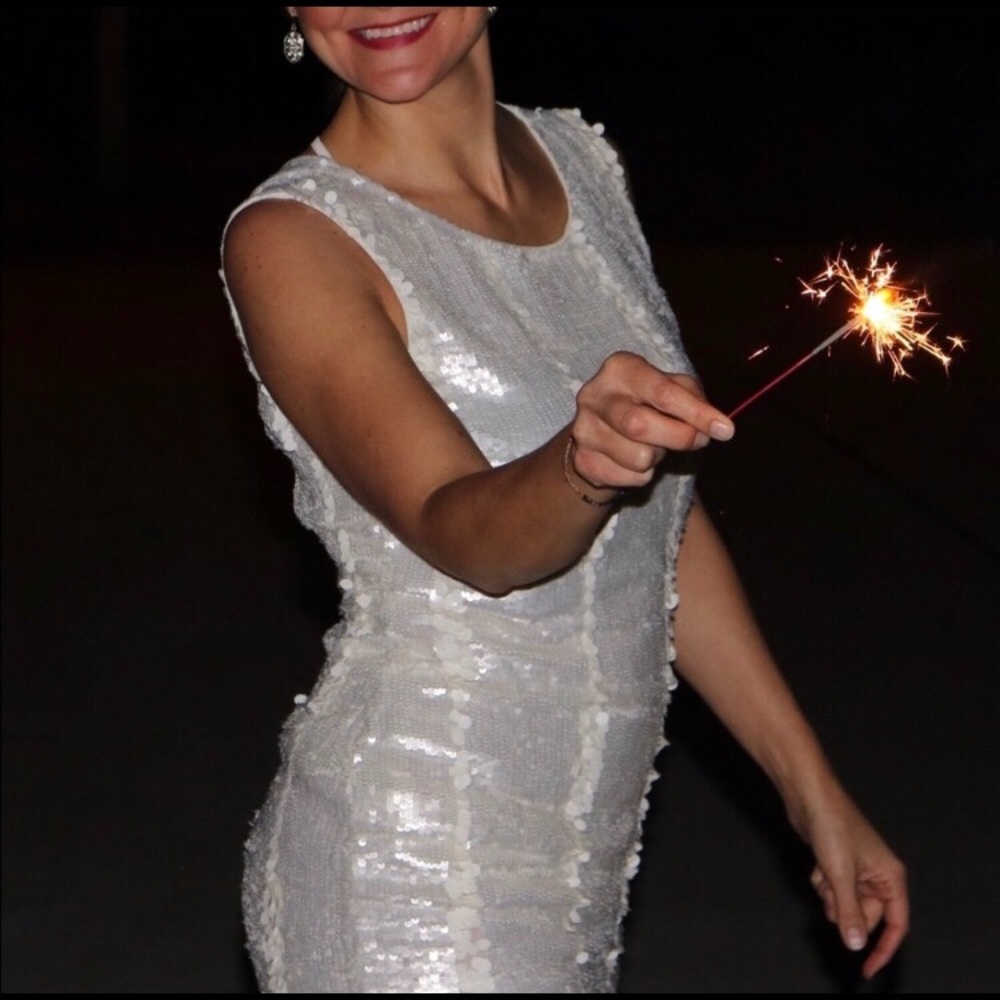 White Sequin Dress